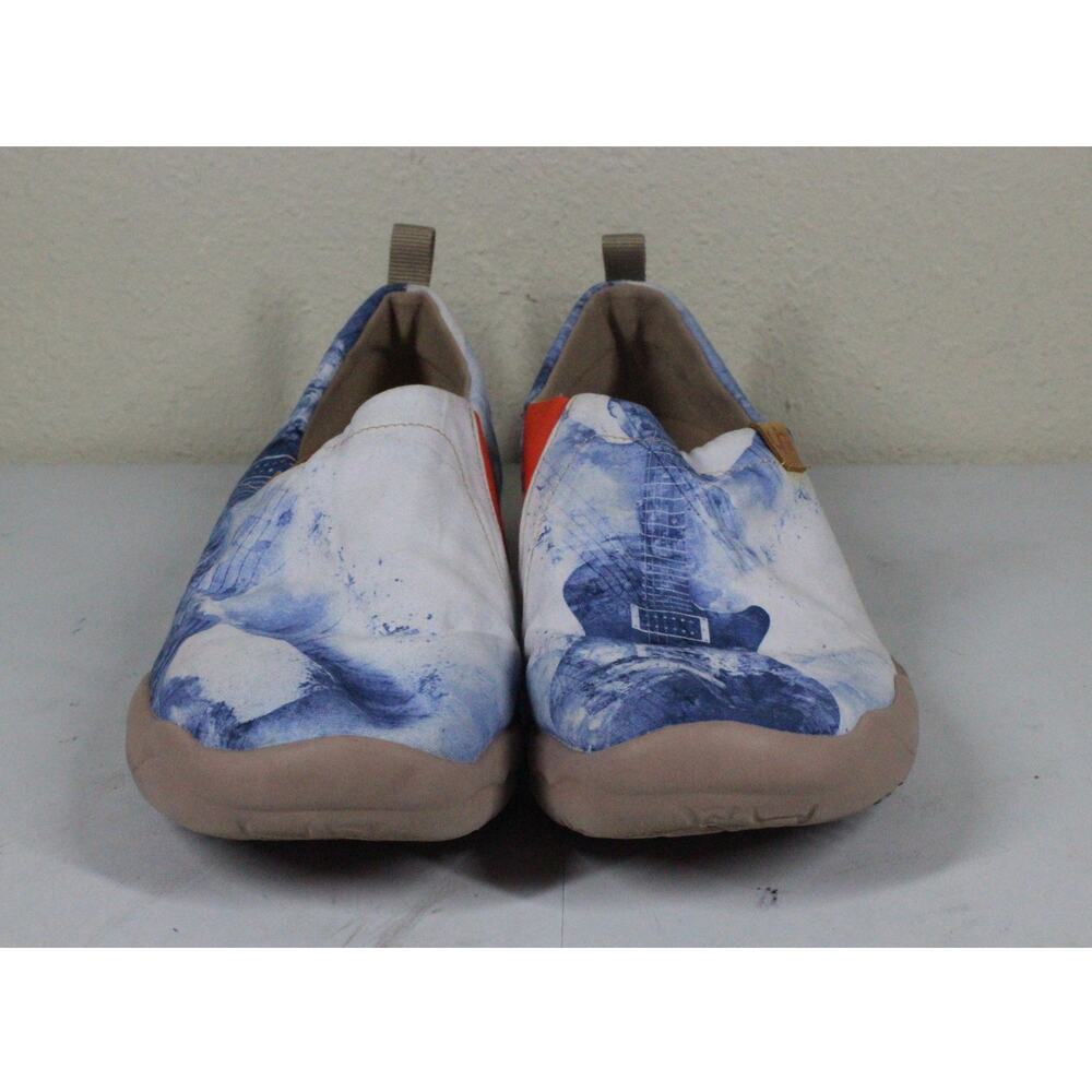 UIN Men's Slip ons Canvas Guitar  Lightweight Walking Flats Art Painted Travel